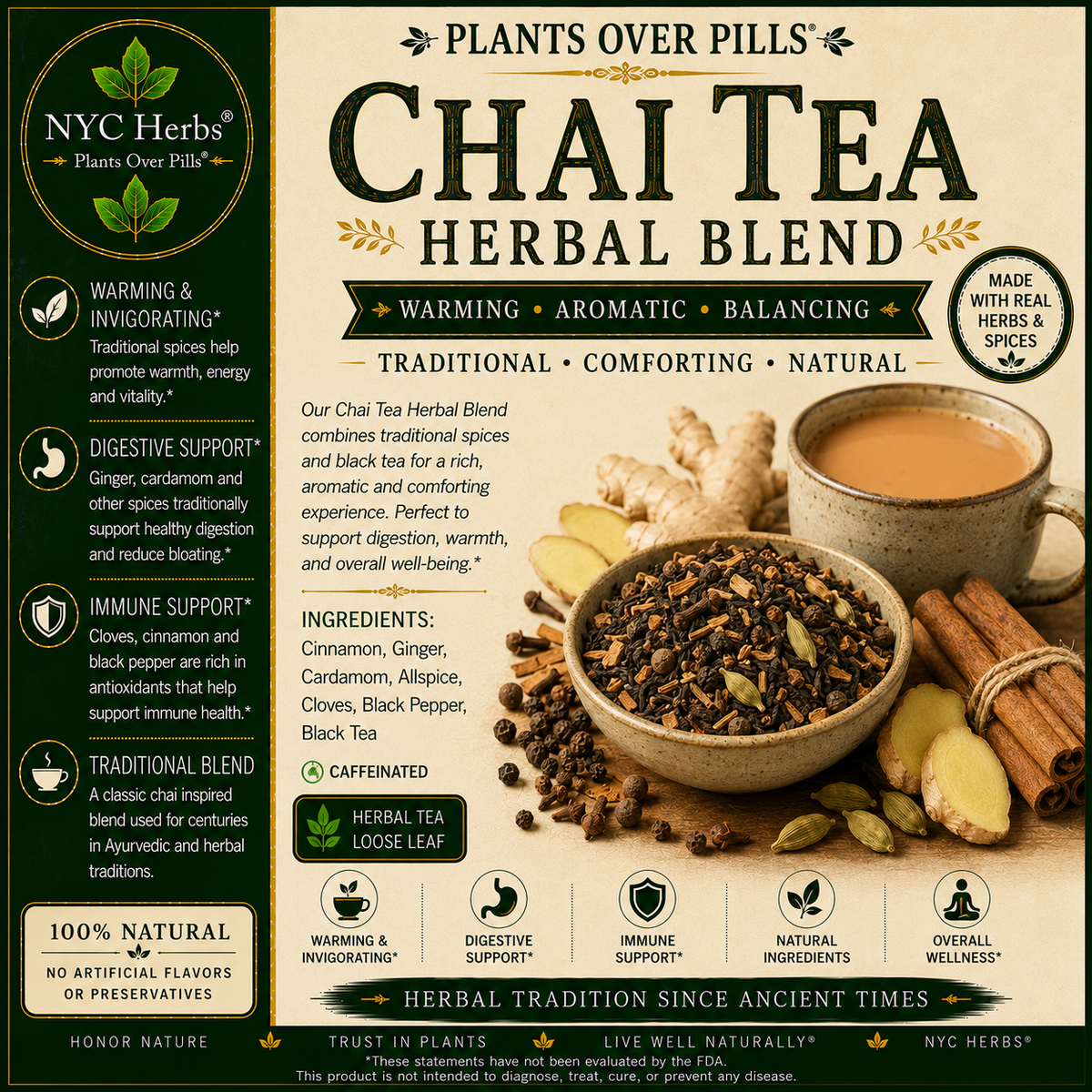 Chai Tea Herbal Blend (20-30 cups)