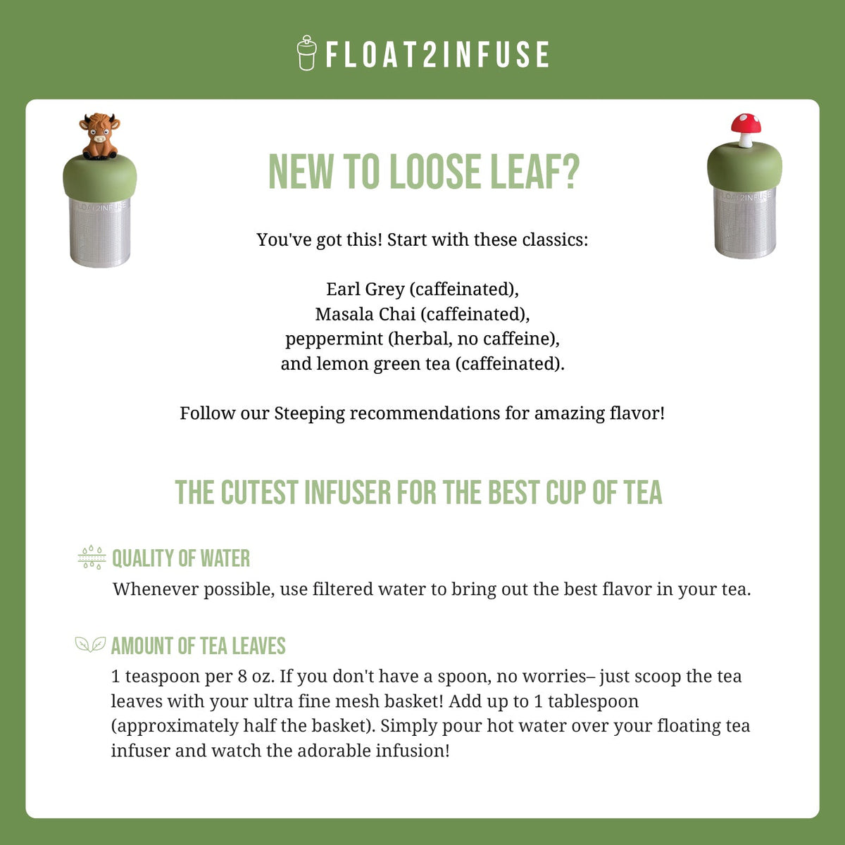 Floating Orange Mushroom Tea Infuser - Cute Tea Infuser for Loose Leaf Tea