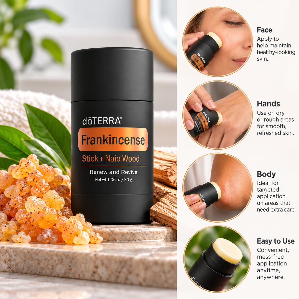 doTERRA Frankincense Stick + Naio Wood