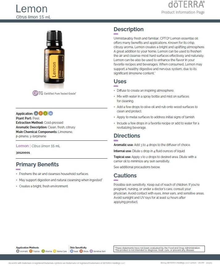 doTERRA Lemon Essential Oil 15 mL