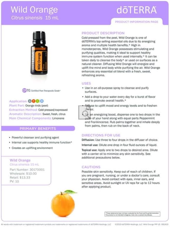 doTERRA Wild Orange Essential Oil 15 mL